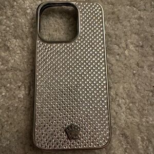iPhone 15 Pro Silver Rhinestone Case